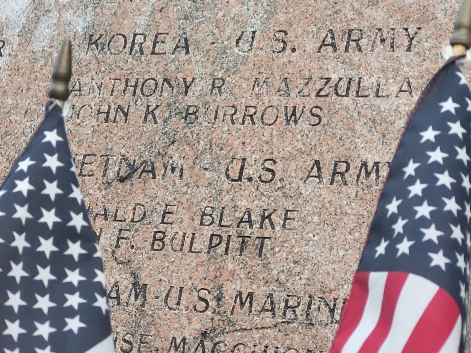 U.S. Army First Lt. Anthony R. Mazzulla’s name can be found at Johnston’s War Memorial Park on a stone marker remembering the town’s soldiers who paid the ultimate sacrifice.
